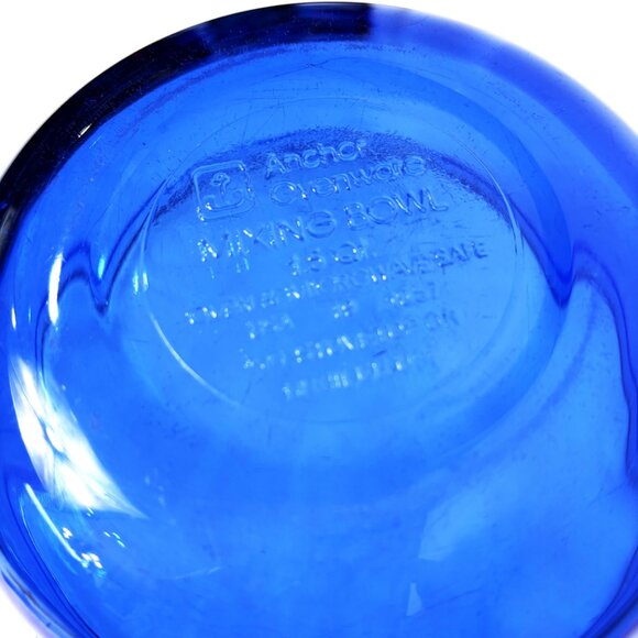 Anchor Ovenware  Mixing Bowl 1.5 Quart Cobalt Blue Glass #1057 - Picture 6 of 7